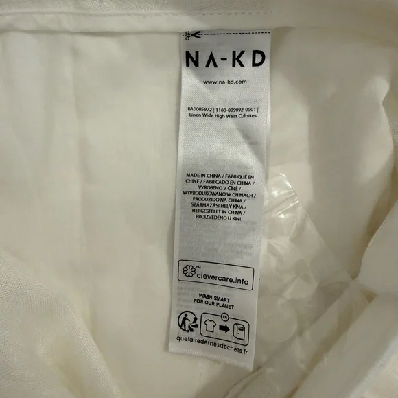 N A-K D White Linen High-Waist Culottes size 6 Wide Leg Summer Chic NWT - Picture 11 of 16